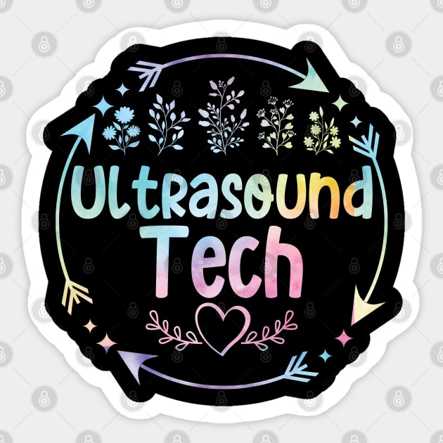 Ultrasound Tech cute floral watercolor Sticker by ARTBYHM